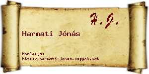 Harmati Jónás névjegykártya